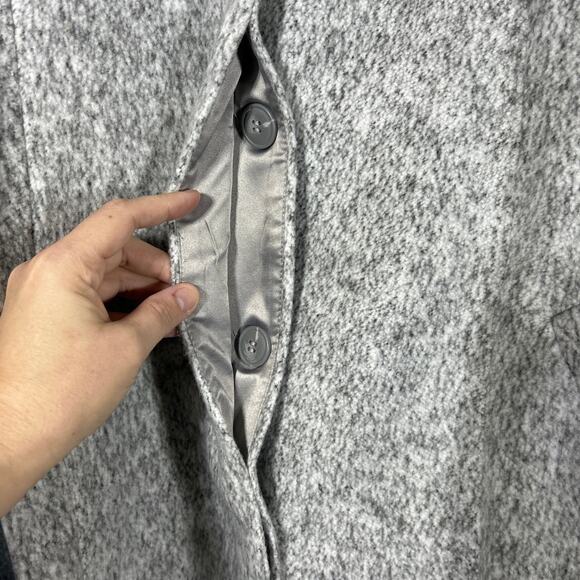 Torrid Pea Coat 3 3X Gray Heathered Long Lined Felt Hidden Buttons - Picture 8 of 14